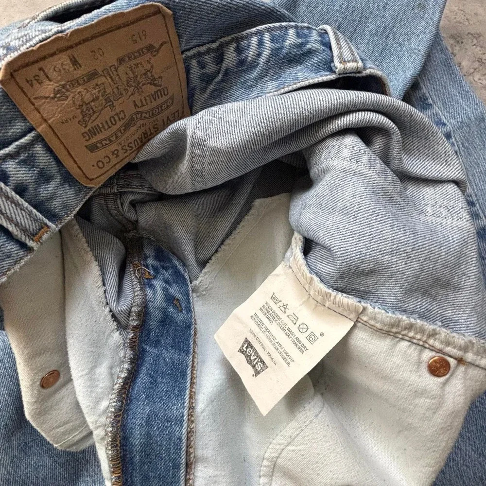 Levi's 615 Jeans Mens 35x30 Light Wash Orange Tab Vintage Straight Leg